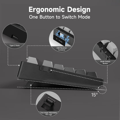 G98 PRO Wireless Mechanical Keyboard, Tri-Mode Connection Gaming Keyboard, Hot Swappable Custom Gasket Structure Pre-lubed Linear Switches Double Shot PBT Keycaps RGB LED Backlit Gradient Black