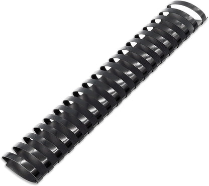 Binditek 50 Pack Plastic Binding Comb Spines, 2 Inch Diameter, 450 Sheet Capacity, 19 Ring, for Letter Size, Black, for Students and Coworkers