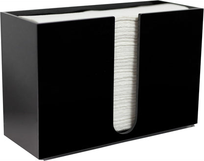 Paper Towel Dispenser Countertop, Black Paper Towel Holder(5mm - 6.5" Tall) Acrylic Folded Napkin Holder for Kitchen, Multifold C-Fold, Z-Fold, Trifold Paper Hand Towel Dispenser for Bathroom