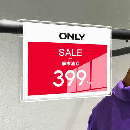 Acrylic Sign Holder Price Tag Displays Sign Holder Ads Display Stand for Retail Store Clothing Price (Vertical A4 210×297mm/8.27×11.69 inches)