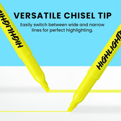 Taja 30 Pack Yellow Highlighters Bulk, Chisel Tip Highlighters Markers Set with No Bleed Ink, Perfect for School & Office Supplies