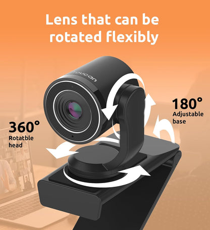TOUCAN 1080P Webcam with Microphone,FHD Streaming Camera with 1080P/60fps,Privacy Protection Plug Play Ultra Compact Web Cam w/ 89°View for Computer/Meeting/Online Classes/Zoom/YouTube