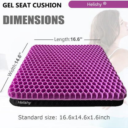 Gel Seat Cushion, Egg Seat Cushion for Tailbone, Back, Sciatica Pain Relief - Gel Enhanced Chair Pads with Non-Slip Cover for Office Home Chair Car Seat Wheelchair (Standard, Violet)