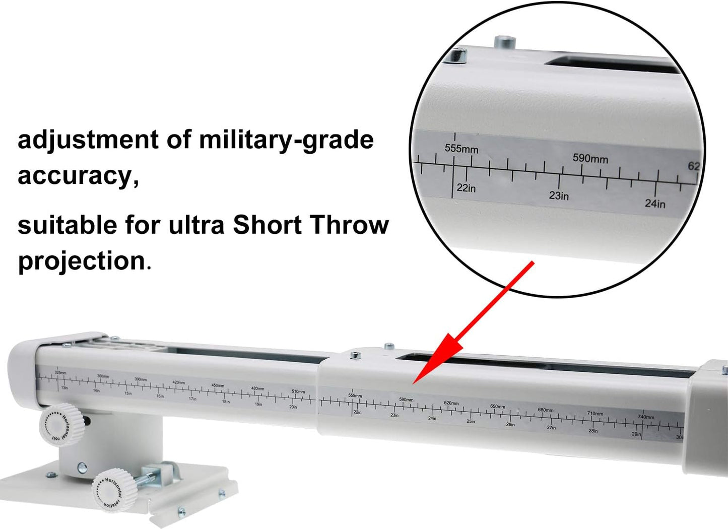 NC Projector Wall Mount with Universal LCD/DLP mounting ,Telescopic Bracket Hanger,22lbs Load Capacity,High-Precision Adjustable:(19.49"-49.21")