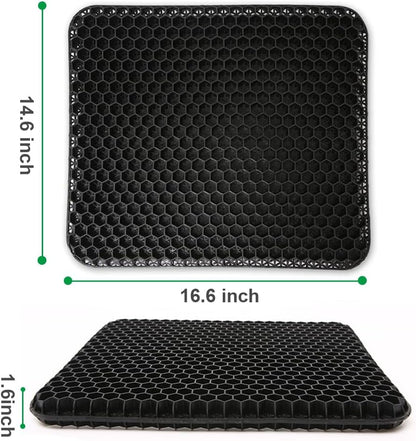 Gel Seat Cushion for Long Sitting (Super Large & Thick), Soft & Breathable, Gel Chair Cushion for Wheelchair, for Hip Pain, Gel Seat Cushion for Office Chair