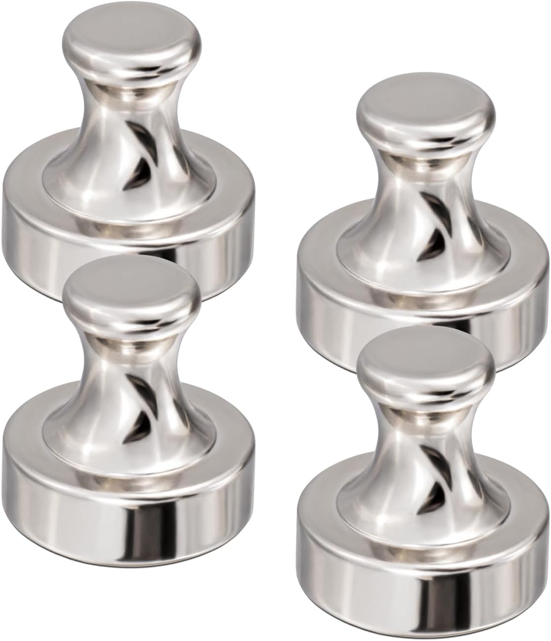Heavy Duty Magnetic Push Pins - Refrigerator & Whiteboard Magnets, Pack of 4