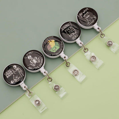 5 Cute CNA Badge Holders,Retractable Dumpster Fire Lanyards for Hard Badge Accessories by Nurse Nursing Students
