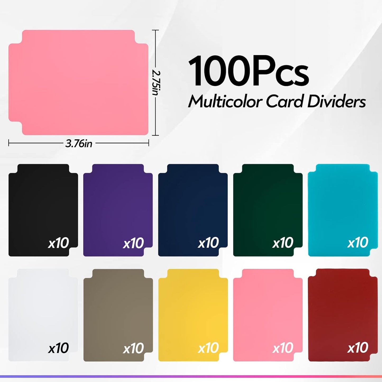 ZLCA Trading Card Dividers, Playing Card Page Dividers with Tabs, Plastic Card Separator for Storage Box Folder Record Baseball Games Sports Card 2.75 x 3.76 Inch (100, Corlorful)