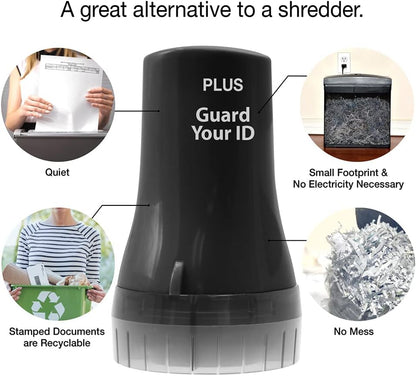 Guard Your ID Wide Advanced Roller 2.0 Identity Theft Prevention Security Stamp Black