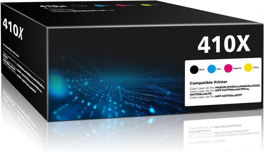 410X Toner Cartridges Color Laser Jet Pro M452 MFP M377 M477 series Compatible for HP 410X 410A Toner Cartridges 4 Pack for HP410X for Color Pro M452dw M452nw MFP M477fnw M477fdw M477fdn M452dn M377dw