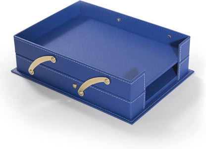 MOOGCO Bonded Set Luxury Leather Desk Pad & Desk Organization Essentials Desk Organizer Leather Desk Organizer