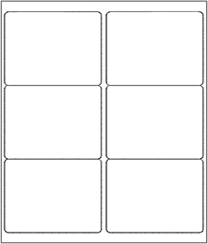 9527 Product 6 up 3-1/3 X 4 Sticker Labels Shipping Address Labels for Laser/Ink Jet Printer,100 Sheets,Total 600 Labels