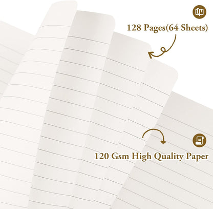 Huhuhero Notebooks Journal, Ruled Notebook, Premium Thick Paper Lined Journal, Black Hardcover Notebook for Office Home School Business Writing Note Taking Journaling, 5"×8.25" (12, Black)