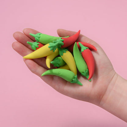 18 Pack Chili Pepper Erasers for Kids, 3D Food Erasers for Boys and Girls, Fun Take Apart School Supplies, Prize Gifts, Party Favors
