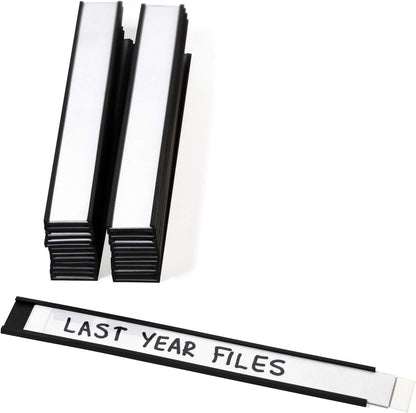 SmartSign Magnetic 'C' Channel Label Holders for Metal Racks and Shelves | 0.75" x 6" Pack of 25