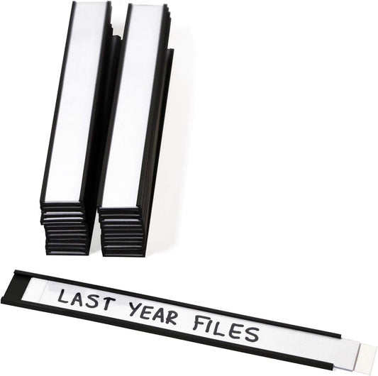 SmartSign Magnetic 'C' Channel Label Holders for Metal Racks and Shelves | 0.75" x 6" Pack of 25