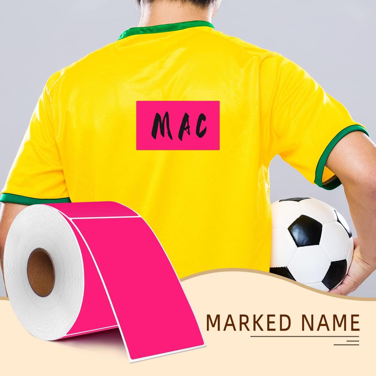 PARLAIM 5" x 3" Rectangle Color Coding Labels,500 per Inventory Labels Color Code Stickers Dispenser Box,Sticker Labels for Inventory &Family School Storage Bins Label (Fluorescent Pink)