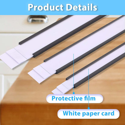Eeoyu Magnetic Label Holders with Magnets Magnetic Data Card Holders with Clear Plastic Protectors for Metal Shelf, Whiteboard, Set of 50 (0.5 x 4 Inch)