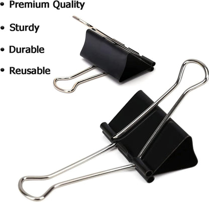 Extra Large Binder Clips 2.4 Inch (36 Pack), Upgrade Giant Binder Clips Big Paper Clips Clamps for Office and Home Supplies, Black by Aellabus