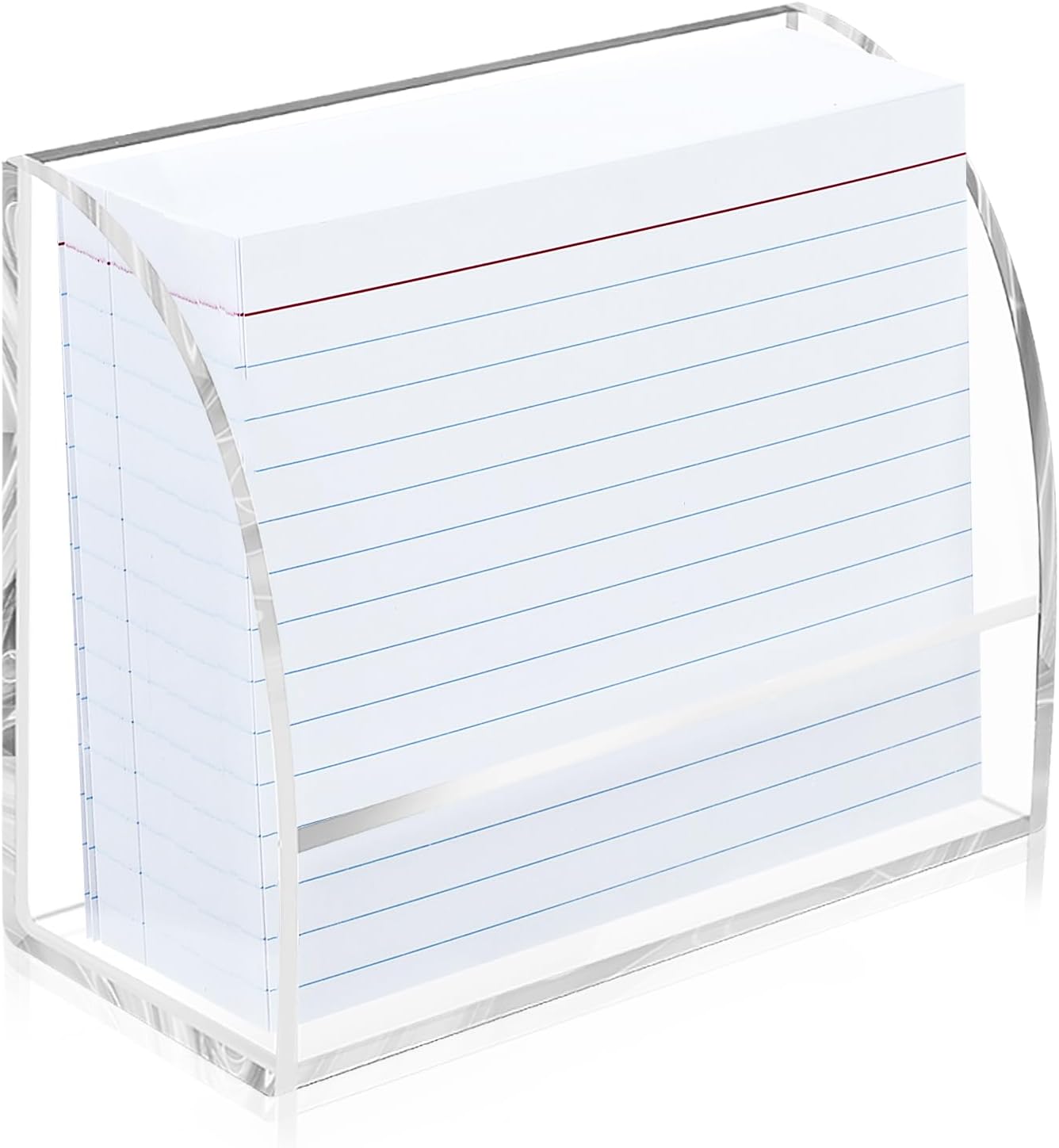 Index Card Display Stand 4.7 X 2.4 X 6.3 Acrylic Card Holder for Desk File Note 4x6 Clear Postcard Stand Index Card Rack Acrylic Business Stand for Office Business Classroom(No Card)