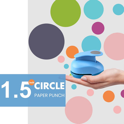 LOONENG 1.5 Inch Circle Paper Punch - Create Perfect Circles for Handmade Craft Projects - Ideas for Scrapbooking, Card Making, DIY Photo Albums, Gift Tags, Homemade Confetti