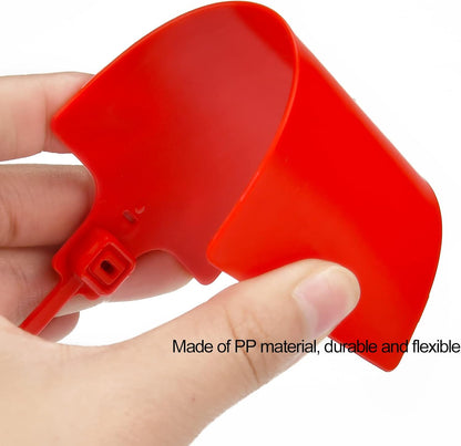 100 Red Plastic Writable Shipping Tags - Large, Waterproof, Hanging Label Tags with One Permanent Marker Pen