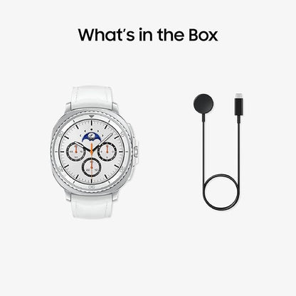 Samsung Galaxy Watch 8 Classic (2025) 46mm LTE Smartwatch, Cushion Design, Rotating Bezel, Quick Button, Sleep Coaching, Running Coach, Energy Score, White [US Version, 2 Yr Warranty]