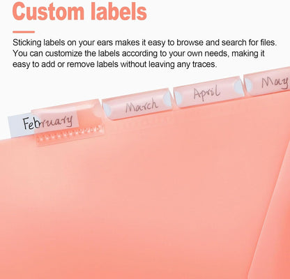 Koqye A4 Dividers for 3 Ring Binder, 8-Tab Purple Folder Dividers with Pockets, Durable Plastic Binder Dividers with Tabs, Plastic Binder Dividers for Binders (Orange - 1 Set)