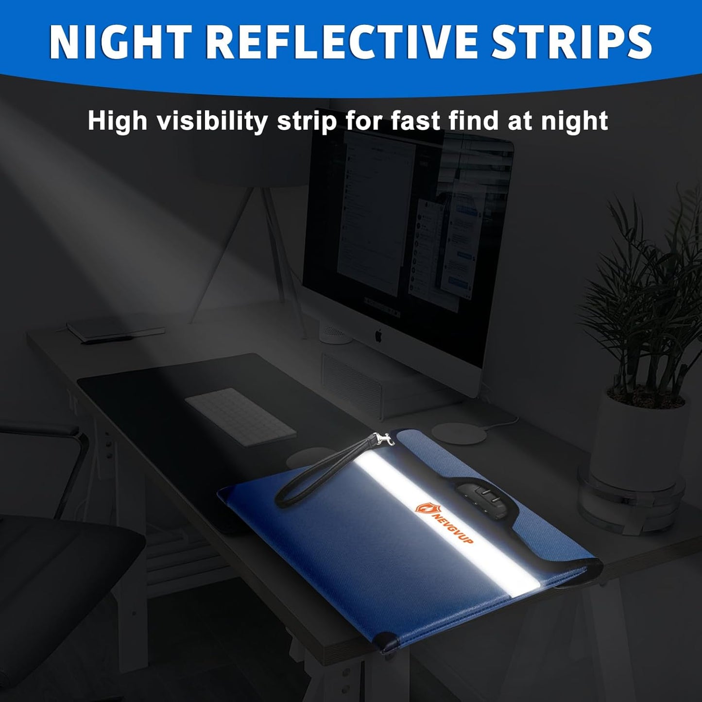 6200°F Upgraded Fireproof Document Bag with Lock, Fireproof Money Bag for Cash with Zipper/Reflective Strip, 9 Layer of Heat Insulated Material, Water Resistant Fire proof Bags for Documents,Safe Bags