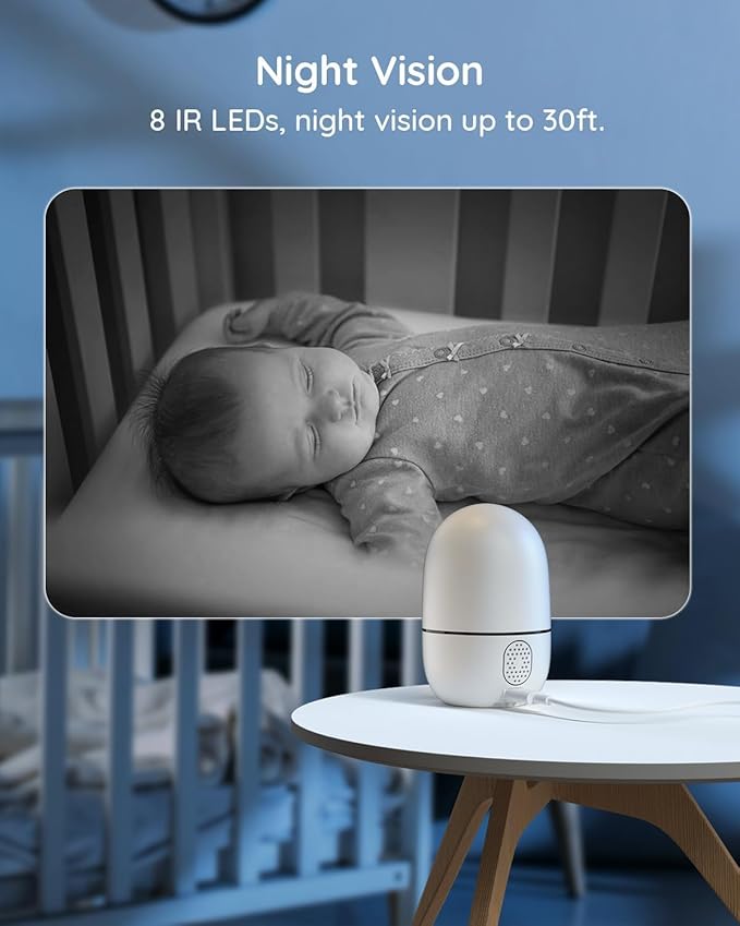 virtavo XD1 Indoor Pet & Baby Camera, No Subscription Required, Dual-Lens 360° PTZ, Motion Tracking, 2-Way Audio, Night Vision, Cloud/SD Storage, Phone App, WiFi, 2-Pack, Power Adapter Included