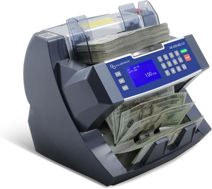 AccuBANKER AB4200MGUV Bill Counter Machine, 300 Bills Hopper Capacity Variable Counting Speeds up to 1,800 Bills/Min with 3-Point Counterfeit Detector Magnetic Ultraviolet, Commercial Grade, UL & CE