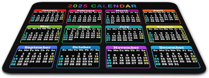 Calendar Mouse pad, 2025 Calendar Color Horizontal Edition Natural Rubber Creative Gaming Mouse Pad Rectangle Mouse Personalized Desk Mouse Pad 9.5 inch x 7.9 inch