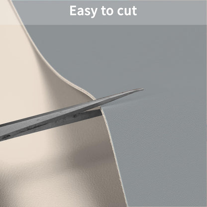 Leather Table Cover,1.8mm Thick,30x48 Inch Desk Cover,Large Desk Mat,Table Protector,Table Cover Protector,Kitchen Table Cover,Dining Table Mat,(Off White+Light Gray,30x48)
