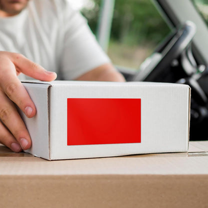 Red Color Coding Labels 3 × 2 Inches Self-Adhesive Rectangle Stickers Waterproof Name Tags for Office School Home 40 PCS