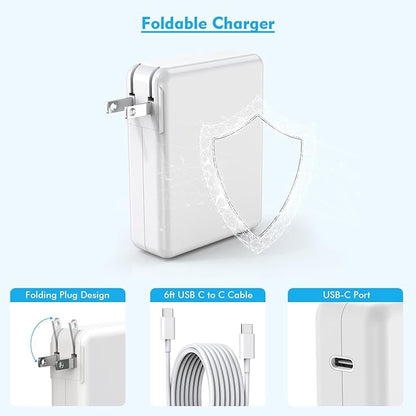 Macbook Pro Charge,140w Fast Mac book Air/Pro Charger With 6FT Fast Charger USB C to C Cable Cord For Apple MacBook Pro/MacBook Air 16 15 14 13 Inch,M1 M2 M3,iPad Pro,Samsung Galaxy & All USB C Device