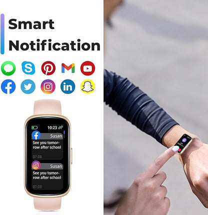 Fitness Tracker Smart Watch, 1.47" Full Touch Health Tracker with 24/7 Heart Rate & Blood Oxygen Monitor, Sleep Tracker, 3ATM Waterproof Step Tracker Activity Tracker for Women Men, Rose Pink