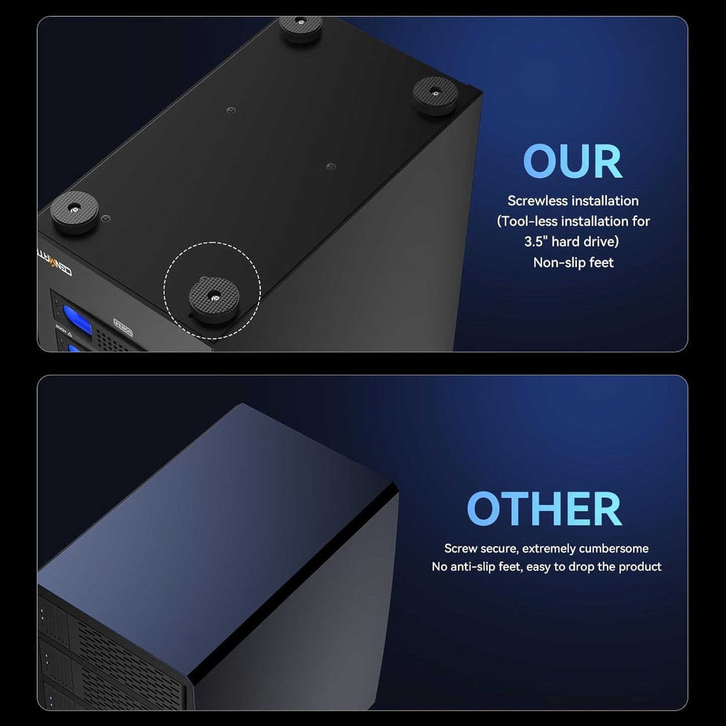 8 Bay Hard Drive Enclosure with Cooling Fan for 2.5/3.5" SATA HDD/SSD with USB A/C 3.0 Cable, 3.5 Hard Drive Enclosure Supports 160TB Capacity, Tool-Free HDD Enclosure, DAS(NO RAID/NAS)