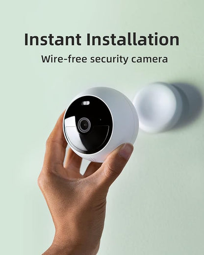 Noorio B211 Security Camera Indoor Outdoor Wireless 2K+ Bluetooth Camera for Home Security, Motion Activated Security Camera Spotlight Color Night Vision 16GB Local Storage Work with Alexa Magntic