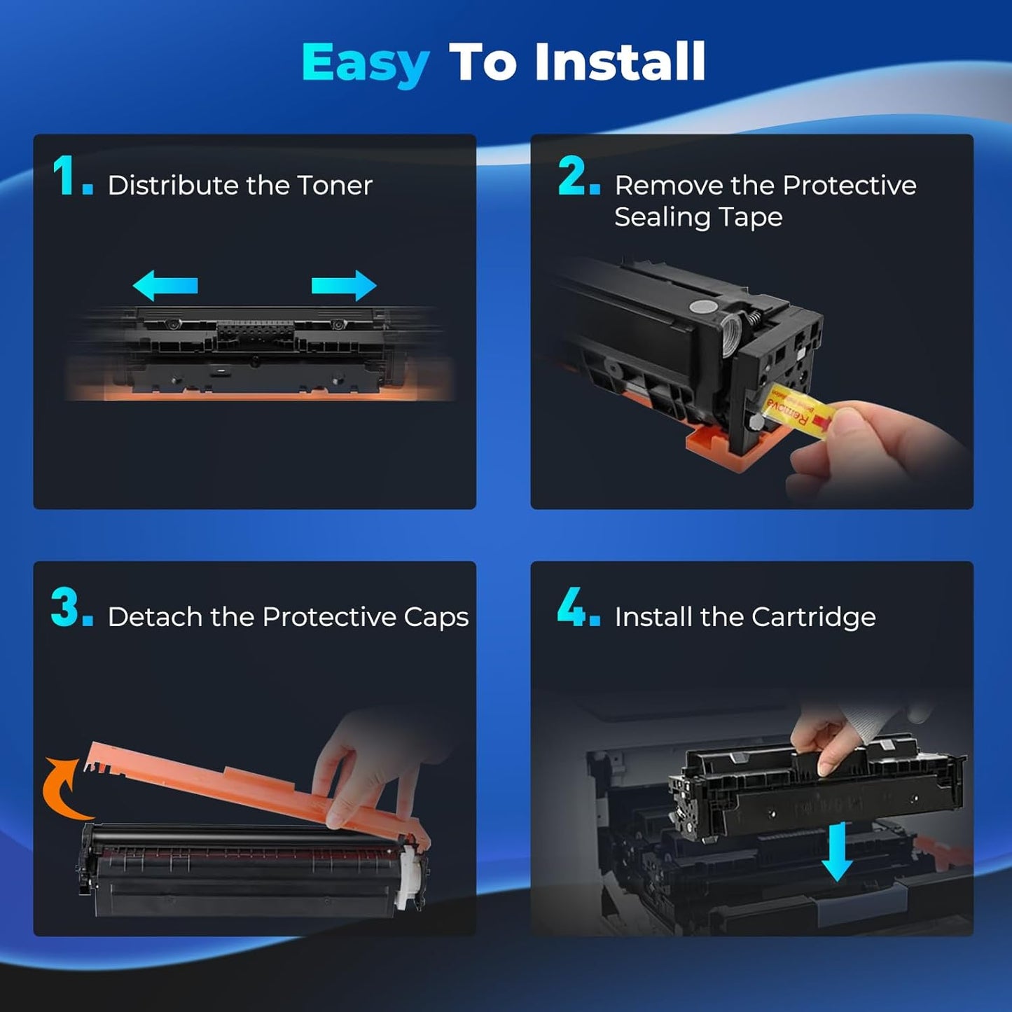 202A Toner Cartridges 4Pack Color Laser jet Pro MFP M281FDW M254DW M281CDW Compatible for HP 202A Toner Cartridges Combo Pack Compatible for Color Laser jet Pro MFP M281FDW M281CDW M281FDN M254DW M254