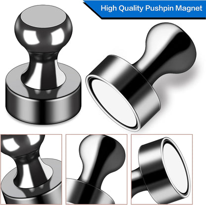 LOVIMAG Colorful Fridge Magnets, 25pc Strong Push Pin Metal Magnets for Whiteboards, Lockers, Offices & Kitchens