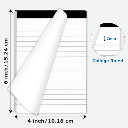 20 Pcs Perforated Note Pads College Ruled - 4" x 6" Inch Writing Notepad for Daily Planning - Perforated Small Notepads with 30 Sheets per Pad - Ruled Papers