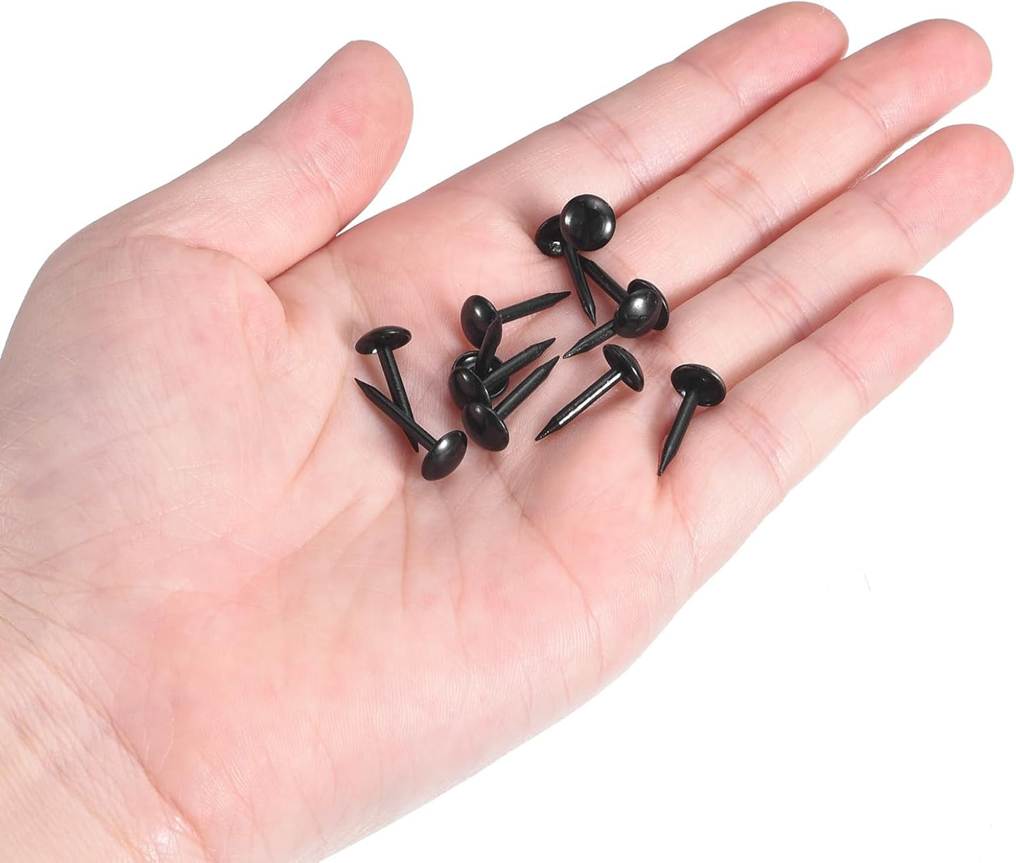 uxcell Upholstery Tacks Nail Pins Furniture, 50Pcs 7x17mm Thumb Tack Pins Assortment Kit Carbon Steel for Home Sofa DIY Decorative Nail Heads Nails, Black