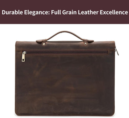 Personalized Genuine Leather Portfolio with Hidden Handle, Zippered Front Pocket, 8.5 x 11 Notebook Holder, Custom Engraved Business Legal Padfolio Travel Folio for Men Women, Dark Khaki