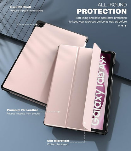 TiMOVO Case for Samsung Galaxy Tab A9+/A9 Plus 11 Inch 2023, Slim Lightweight Stand Hard Back Shell Protective Cover for Galaxy Tab A9+ Tablet SM-X210/X216/X218, Auto Wake/Sleep, Light Pink