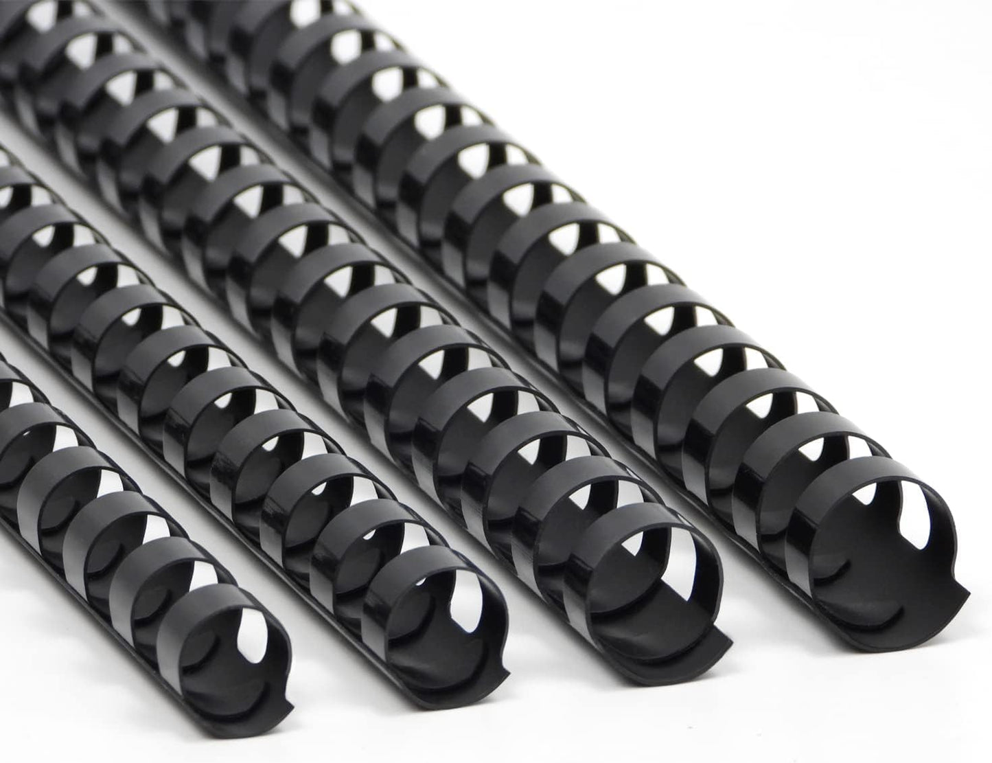 CR21-12141618BK Binding Combs Plastic 21 Ring 25-145 Sheet Capacity, Max Binding A4 Size Paper, 1/2in. 9/16in, 5/8in, 11/16in Black Multi-Size Pack of 80