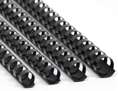 CR21-12141618BK Binding Combs Plastic 21 Ring 25-145 Sheet Capacity, Max Binding A4 Size Paper, 1/2in. 9/16in, 5/8in, 11/16in Black Multi-Size Pack of 80