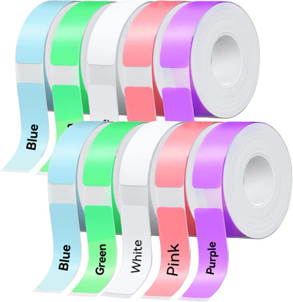 D30 P21 Label Maker Tape Refill 12mm×40mm(0.47"x1.57") Sticker, Laminated Thermal Label Tape Replacement, 1650 Labels/10Rolls, High Definition Labeling Tape for Home Office School Hotel