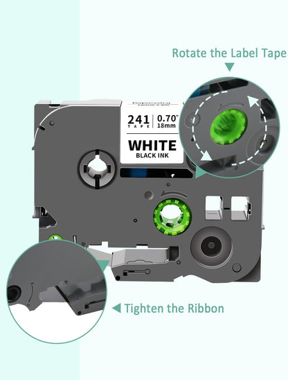 6-Pack 18mm 0.7" Laminated Tape Compatible for Brother P-Touch Label Tape 18mm 0.7 Inch Laminated Colored Tze Tz 3/4" Label for PTD400 PTD610BT PTD410 PTD600, White/Red/Yellow/Blue/Green/Pink