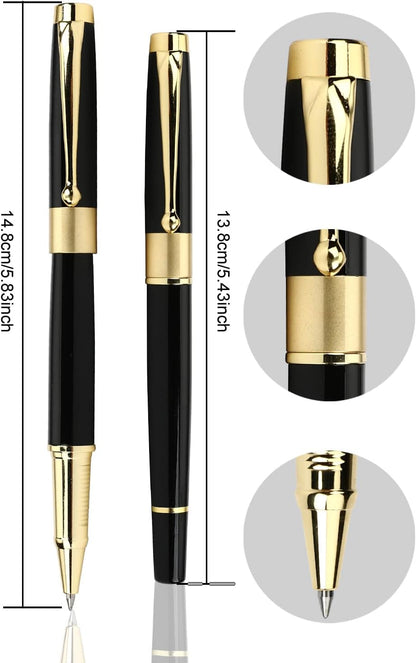 YIVONKA Ballpoint Pen Black Refill,Luxury Ballpoint Line width 0.5mm,Best Ball Pen Gift Set for Men & Women Professional Executive,Office,Nice BallPens Classy Gift Box (Black)