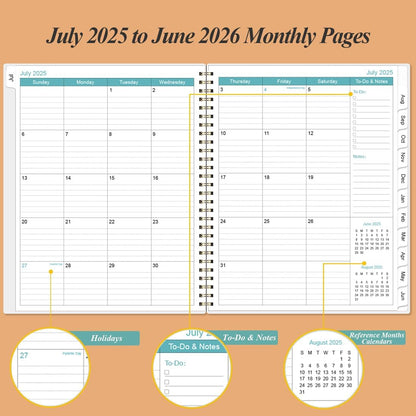 2025-2026 Appointment Book & Planner - 8.5" x 11" Daily Hourly Planner 2025 from July 2025 - June 2026, Weekly Appointment Book with 30-Minute Interval, Rose Flower